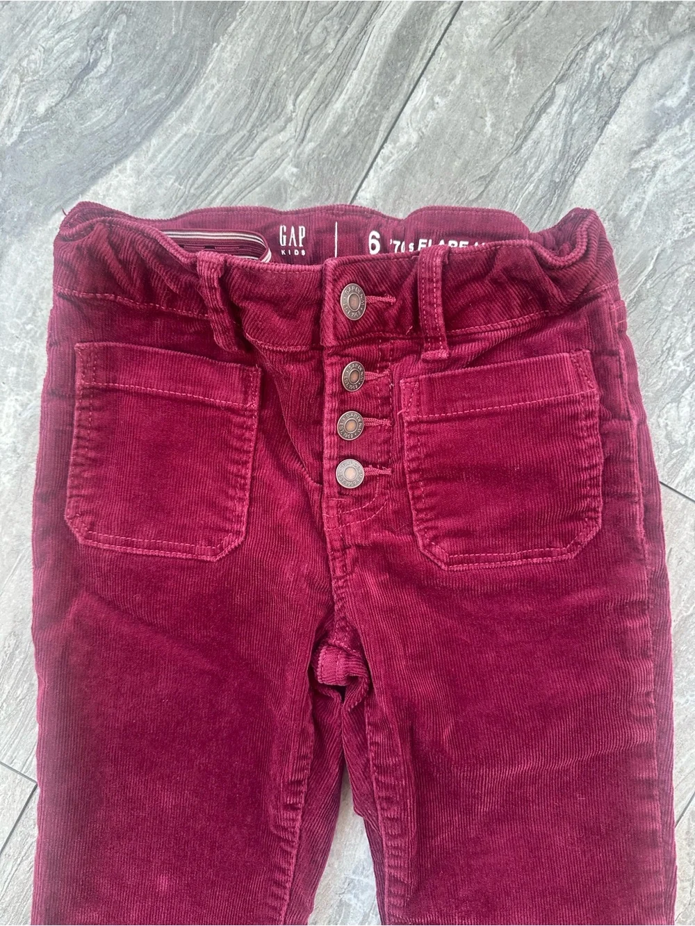 GAP Girls Deep Burgundy Corduroy Flare Jeans size 6